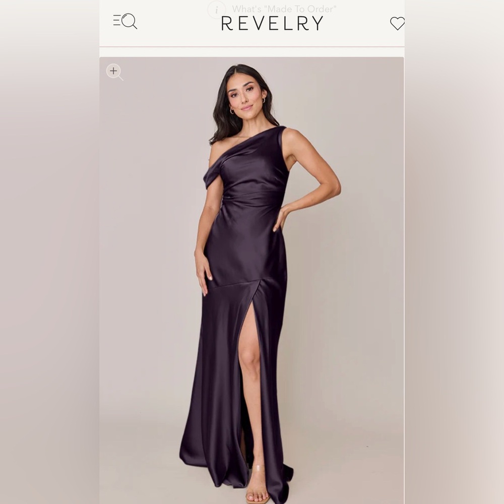 Revelry One-Shoulder Satin Gown in Deep Purple